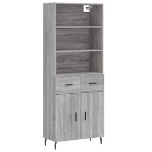 vidaXL Buffet haut Sonoma gris 69 5x34x180 cm Bois d'ingénierie