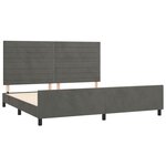 vidaXL Cadre de lit sans matelas gris foncé 200x200 cm velours