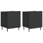 vidaXL Cabinet de chevet 2 Pièces Noir 43 x 34 5 x 52 cm