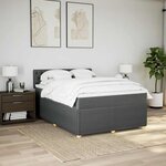 vidaXL Sommier à lattes de lit avec matelas Gris foncé 160x200cm Tissu