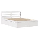 vidaXL Cadre de lit avec tête de lit blanc 140x200 cm bois pin massif