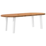vidaXL Table à manger marron clair bois de chêne massif ovale