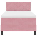 vidaXL Lit à ressort avec matelas Rose 90x200 cm Velours