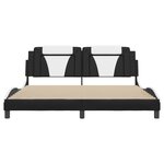 vidaXL Cadre de lit Viana avec LED sans matelas noir et blanc 180x200 cm