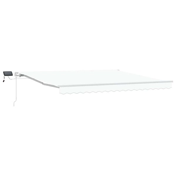 vidaXL Auvent Rétractable avec Blanc 400 ×300 cm tissu
