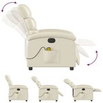 vidaXL Fauteuil de massage inclinable électrique crème similicuir