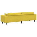 vidaXL Canapé en velours avec coussin Jaune 210 cm Velours