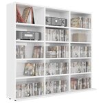 vidaXL Armoire à CD Blanc brillant 100x23x89 5 cm Bois d’ingénierie