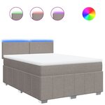 vidaXL Sommier à lattes de lit avec matelas Taupe 140x200 cm Tissu