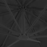 vidaXL Parasol de jardin en porte-à-faux avec mât en aluminium noir