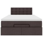 vidaXL Lit ottoman avec matelas marron foncé 120x200 cm tissu
