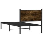 vidaXL Cadre de lit en métal sans matelas chêne fumé 75x190 cm