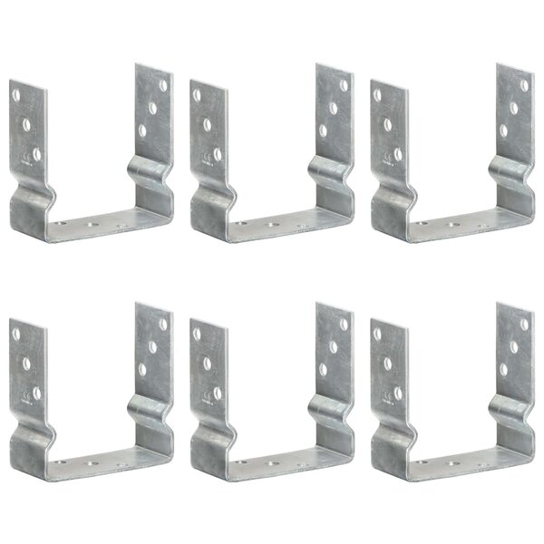 vidaXL Piquets de clôture 6 Pièces Argenté 14x6x15 cm Acier galvanisé