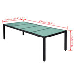 vidaXL Ensemble à manger d'extérieur 11 Pièces coussins résine tressée