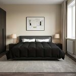 vidaXL Duvet d'hiver Matelassé Noir 220 x 240 cm Microfibre