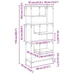 vidaXL Bibliothèque Chêne noir 81 x 36 x 176 cm Bois d'ingénierie