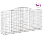 vidaXL Paniers à gabions arqués 25 Pièces 300x50x140/160 cm fer galvanisé