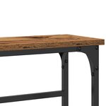 Table Console en Bois Vieilli 75x19 5x75 cm en Bois Agencé et Acier