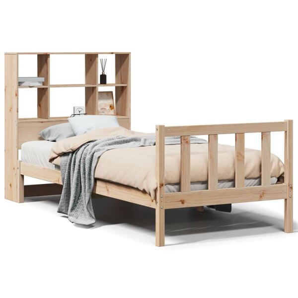 vidaXL Lit bibliothèque sans matelas 90x190 cm bois de pin massif