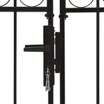 vidaXL Portillon double porte avec dessus arqué Acier 300x200 cm Noir