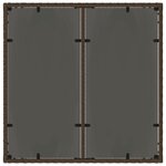 vidaXL Table de jardin avec dessus en verre marron résine tressée