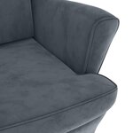 vidaXL Fauteuil à oreilles avec tabouret gris foncé velours