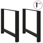 vidaXL Pieds de table à manger Noir 2 pièces 100x(72-73) cm Acier