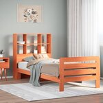 vidaXL Cadre de lit sans matelas cire marron 75x190 cm bois pin massif