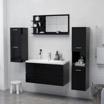 vidaXL Miroir de salle de bain noir 90x10 5x45 cm bois d’ingénierie