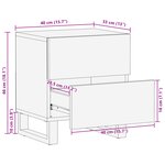 vidaXL Cabinet de chevet 40x33.5x46 cm en bois solide de mangue et bois aggloméré