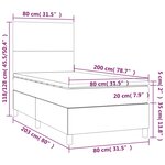 vidaXL Sommier à lattes de lit avec matelas et LED Gris foncé 80x200cm
