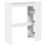 vidaXL Table de bar et étagères blanc 90x40x103 5 cm bois d'ingénierie