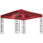 vidaXL Tonnelle avec guirlande lumineuse à LED 3x3 m Bordeaux