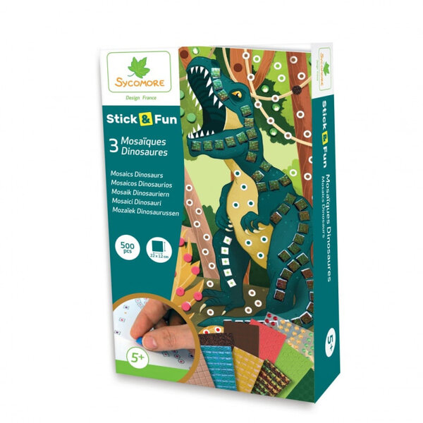 Jeu créatif - Mosaïques à coller - 3 tableaux dinosaures - Dès 5 ans - Loisirs créatifs