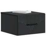 vidaXL Cabinet de chevet mural avec tiroir Noir 34 5 x 33 x 20 cm