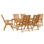 vidaXL Ensemble de Salle à Manger de Jardin 7 Pièces en Bois Massif d'Acacia