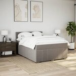 vidaXL Sommier à lattes de lit avec matelas Taupe 160x200 cm Tissu