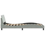 vidaXL Cadre de lit Dover gris clair 100x190 cm velours