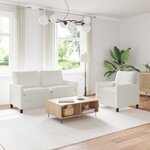 vidaXL Ensemble de Canapés 2 Pièces Crème Polyester