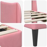 vidaXL Cadre de lit avec tête de lit Rose 160 x 200 cm Velours