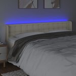 vidaXL Tête de lit à LED Crème 183x16x78/88 cm Similicuir