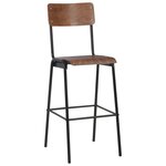 vidaXL Mobilier de bar 3 Pièces Acier Marron Noir