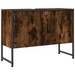 vidaXL Armoire lavabo de salle de bain chêne fumé bois d'ingénierie