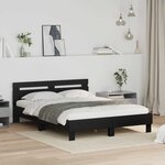 vidaXL Cadre de lit Chêne noir 140 x 200 cm Bois d'ingénierie