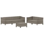 Salon de jardin meuble d'extérieur ensemble de mobilier 6 pièces avec coussins gris résine tressée 02_0016794