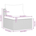 vidaXL Meuble de jardin 3 Pièces avec coussins Gris Résine tressée