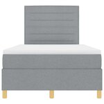 vidaXL Lit à ressort LED avec matelas Gris clair 120 x 190 cm tissu
