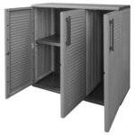 vidaXL Armoire de rangement de jardin Gris et noir 102x37x84 cm PP