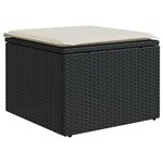 vidaXL Salon de jardin 6 Pièces avec coussins noir résine tressée