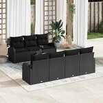 vidaXL Ensemble de canapé de jardin 8 Pièces Noir 55 x 55 x 37 cm